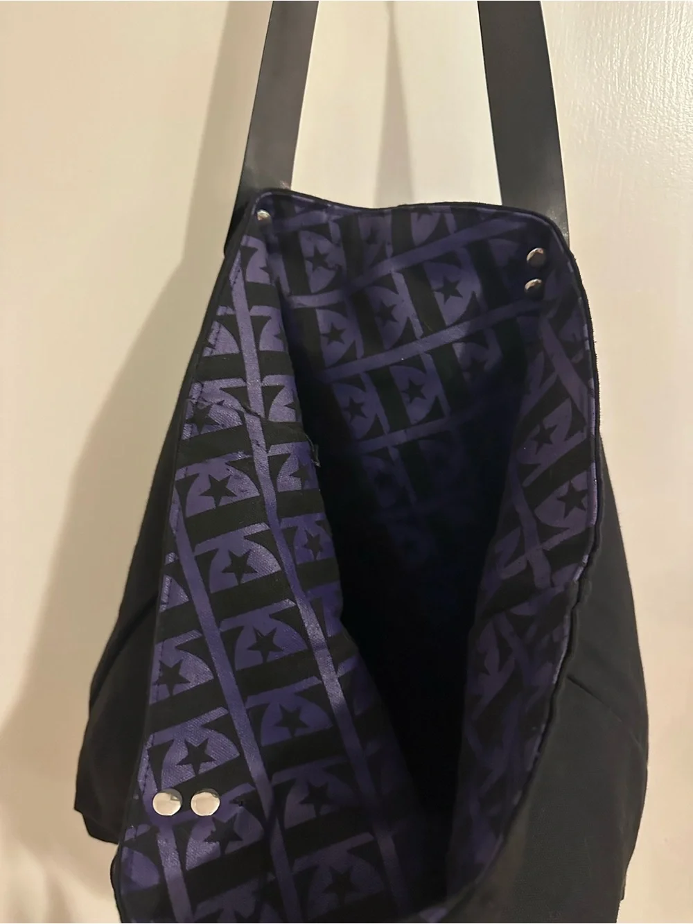 Black Elton John Logo Canvas Tote Bag from the Yellow Brick Road farewell tour